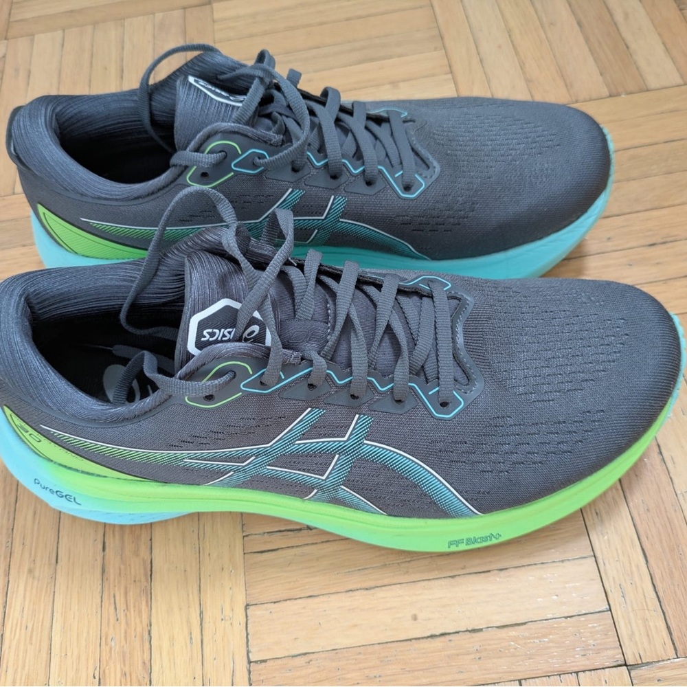 ASICS Men's Charcoal and Lime Athletic Shoes